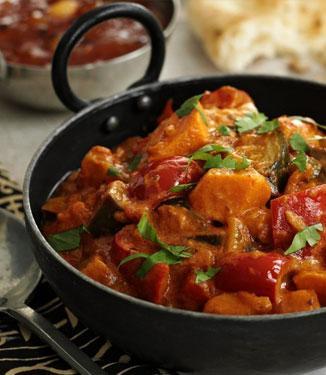 Sweet potato and aubergine masala